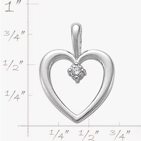 James Avery Sterling Silver Heart with Diamond Pendant in JA Box Cloth Pendant - Picture 15 of 16